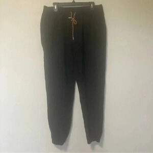 Frame slim black  cotton joggers with multicoloured string